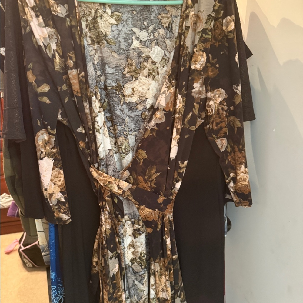 LuLaRoe Black and Brown Floral Dress